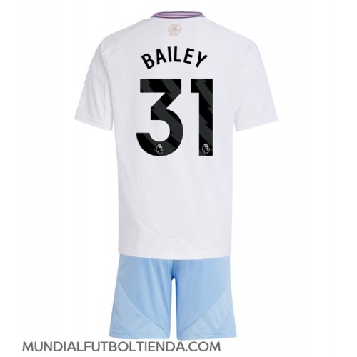 Camiseta Aston Villa Leon Bailey #31 Segunda Equipación Replica 2024-25 para niños mangas cortas (+ Pantalones cortos)